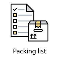 Packing List Concepts vector