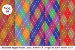 Plaid Pattern Bundle 5 designs Vol.53 Buffalo Vector, Tartan Fabric background wallpaper vector