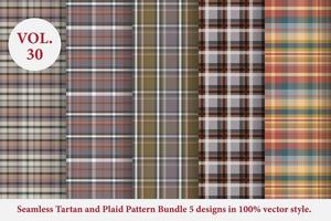 Plaid Pattern Bundle 5 designs Vol.53 Buffalo Vector, Tartan Fabric background wallpaper vector