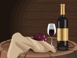 wine bottle in tray vector