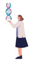 female scientist with dna vector