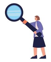 female scientist with magnifying vector