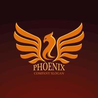 phoenix golden emblem vector