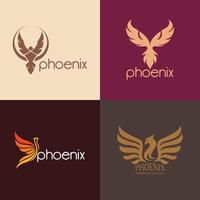 four phoenix birds icons vector