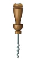 wine corkscrew utensil vector