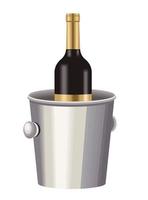 wine bottle in bucket vector