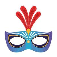 mardi gras blue mask vector