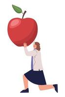 female scientist with apple vector