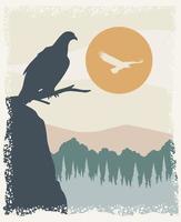 eagles in landscape vector