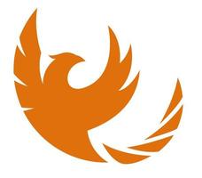 orange phoenix silhouette form vector