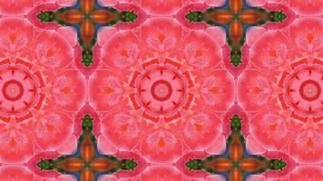 Abstract romantic pink background kaleidoscope with hearts video