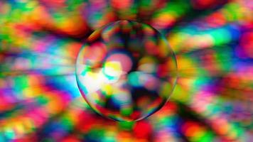 An abstract multicolored background with bokeh and a sphere. video