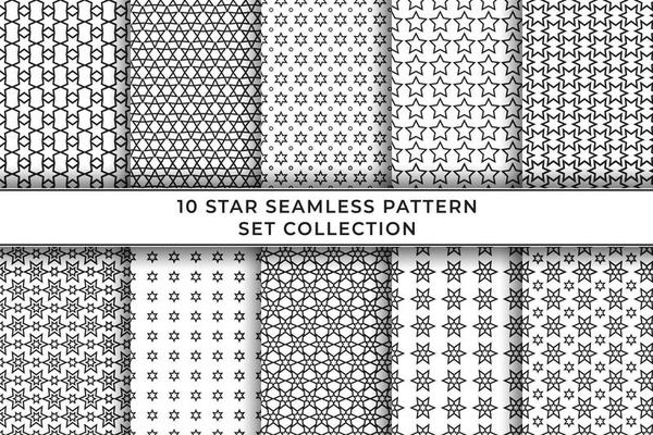 seamless pattern star shape set collection, for decoration or fabric motif and wrapping paper