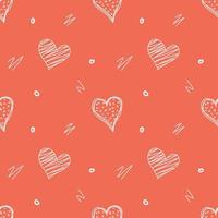 heart hand drawn style motif seamless pattern, valentines day celebration, romance background vector material for textile or paper