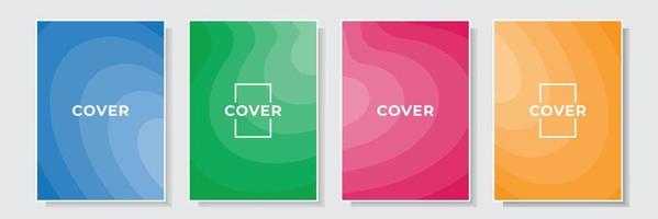 modern colorful cover elegant gradation layered template design wave style set collection background vector graphic