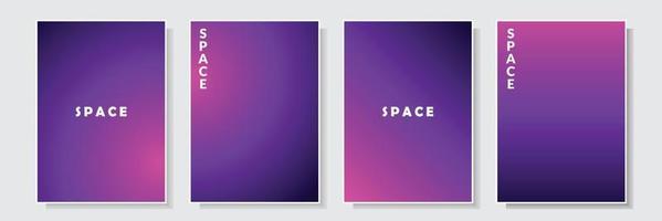 modern cover template design set collection purple gradation style effect colorful background vector