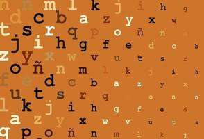 Dark orange vector pattern with ABC symbols.