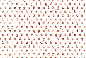 Light orange vector layout with latin alphabet.
