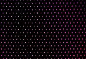 patrón de vector de color rosa oscuro con símbolo de tarjetas.