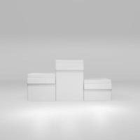 3D White Podium With Box Name photo