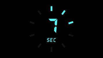 Zehn Sekunden auf Null 10-0 moderner digitaler Countdown-Timer mit gestrichelter Linienanzeige auf transparentem Hintergrund video