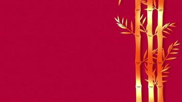 Red Chinese new year background with bamboo tree video