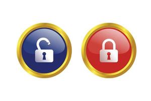 lock and unlock button, modern luxury shiny protection icon element vector graphic