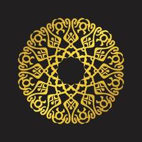 golden luxury mandala ornament circle vintage motif style design vector