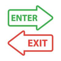 exit and enter direction icon design, set collection vector graphic