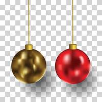 realistic glossy christmas ball hanging ornament vector design, set collection element