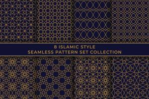 islamic luxury seamless pattern set collection design vector
