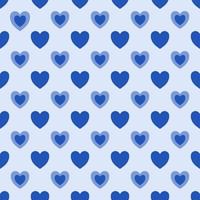 A bright blue background with a blue heart makes up the heart seamless design. vector