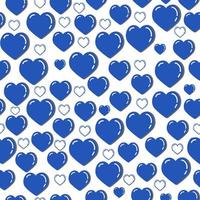 A pretty blue heart background, a blue heart seamless design, a blue heart pattern. vector