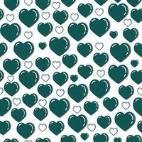 A pretty green heart background, a green heart seamless design, a green heart pattern. vector