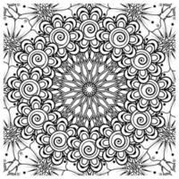 Circular pattern in form of mandala for Henna, Mehndi, tattoo, decoration. Decorative ornament in ethnic oriental style. Coloring book page. vector