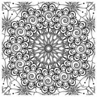 patrón circular en forma de mandala para henna, mehndi, tatuaje, decoración. adorno decorativo en estilo étnico oriental. página de libro para colorear. vector