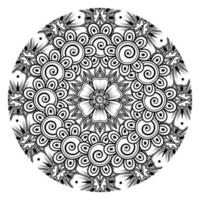 Circular pattern in form of mandala for Henna, Mehndi, tattoo, decoration. Decorative ornament in ethnic oriental style. Coloring book page. vector