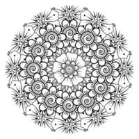 Circular pattern in form of mandala for Henna, Mehndi, tattoo, decoration. Decorative ornament in ethnic oriental style. Coloring book page. vector