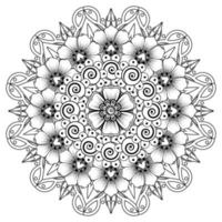 Circular pattern in form of mandala for Henna, Mehndi, tattoo, decoration. Decorative ornament in ethnic oriental style. Coloring book page. vector