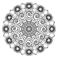 Circular pattern in form of mandala for Henna, Mehndi, tattoo, decoration. Decorative ornament in ethnic oriental style. Coloring book page. vector