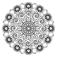 patrón circular en forma de mandala para henna, mehndi, tatuaje, decoración. adorno decorativo en estilo étnico oriental. página de libro para colorear. vector