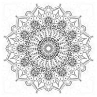 Circular pattern in form of mandala for Henna, Mehndi, tattoo, decoration. Decorative ornament in ethnic oriental style. Coloring book page. vector