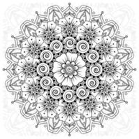 Circular pattern in form of mandala for Henna, Mehndi, tattoo, decoration. Decorative ornament in ethnic oriental style. Coloring book page. vector