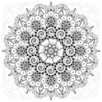 Circular pattern in form of mandala for Henna, Mehndi, tattoo, decoration. Decorative ornament in ethnic oriental style. Coloring book page. vector