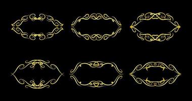 Gold Borders Elements Set Collection, ornament Vector, frame vector