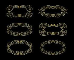 Gold Borders Elements Set Collection, ornament Vector, frame vector