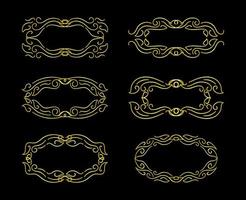 Gold Borders Elements Set Collection, ornament Vector, frame vector