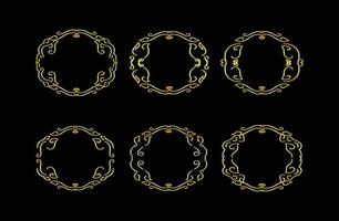 Gold Borders Elements Set Collection, ornament Vector, frame vector