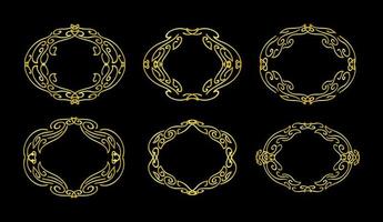 Gold Borders Elements Set Collection, ornament Vector, frame vector