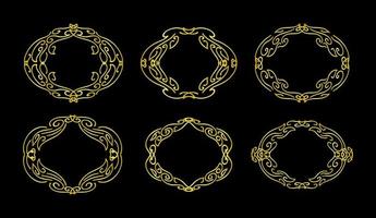 Gold Borders Elements Set Collection, ornament Vector, frame vector